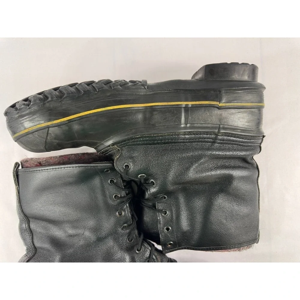 LaCrosse Insulated Rubber Leather Black Boots Men's Size 14 Made in USA